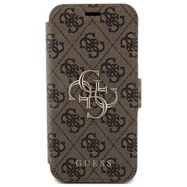 Original Case APPLE IPHONE 15 PRO Guess Book 4G Metal Gold Logo (GUBKP15L4GMGBR) brown 3666339194444