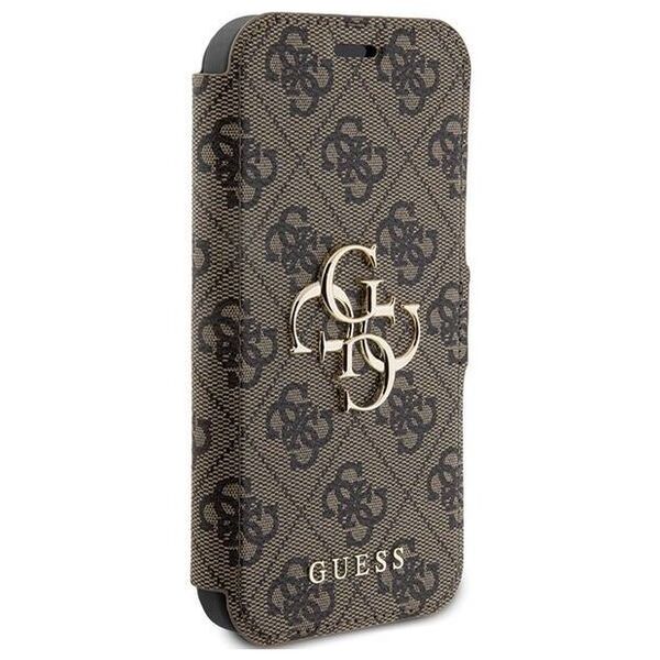 Original Case APPLE IPHONE 15 PRO Guess Book 4G Metal Gold Logo (GUBKP15L4GMGBR) brown 3666339194444