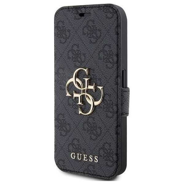 Original Case APPLE IPHONE 15 PRO Guess Book 4G Metal Gold Logo (GUBKP15L4GMGGR) gray 3666339194406