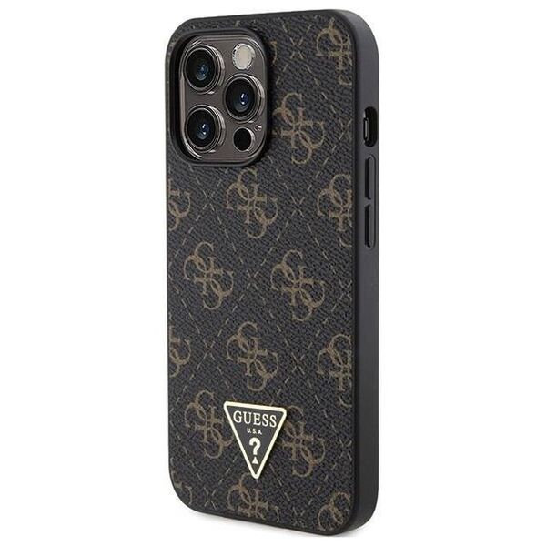 Original Case IPHONE 14 PRO Guess Hardcase 4G Triangle Metal Logo (GUHCP14LPG4GPK) black 3666339225742