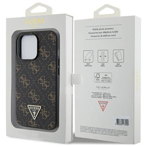 Original Case IPHONE 14 PRO MAX Guess Hardcase 4G Triangle Metal Logo (GUHCP14XPG4GPK) black 3666339225759