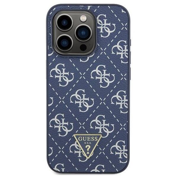 Original Case APPLE IPHONE 15 PRO Guess Hardcase 4G Triangle Metal Logo (GUHCP15LPG4GPB) blue 3666339225926