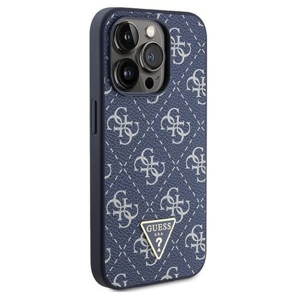 Original Case APPLE IPHONE 15 PRO Guess Hardcase 4G Triangle Metal Logo (GUHCP15LPG4GPB) blue 3666339225926