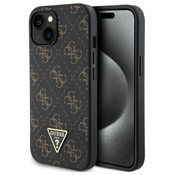 Original Case IPHONE 14 PLUS / 15 PLUS Guess Hardcase 4G Triangle Metal Logo (GUHCP15MPG4GPK) black 3666339225773
