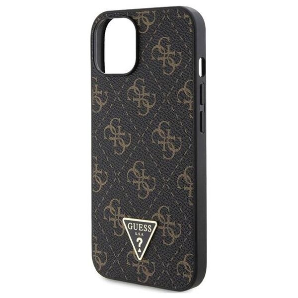 Original Case IPHONE 14 PLUS / 15 PLUS Guess Hardcase 4G Triangle Metal Logo (GUHCP15MPG4GPK) black 3666339225773