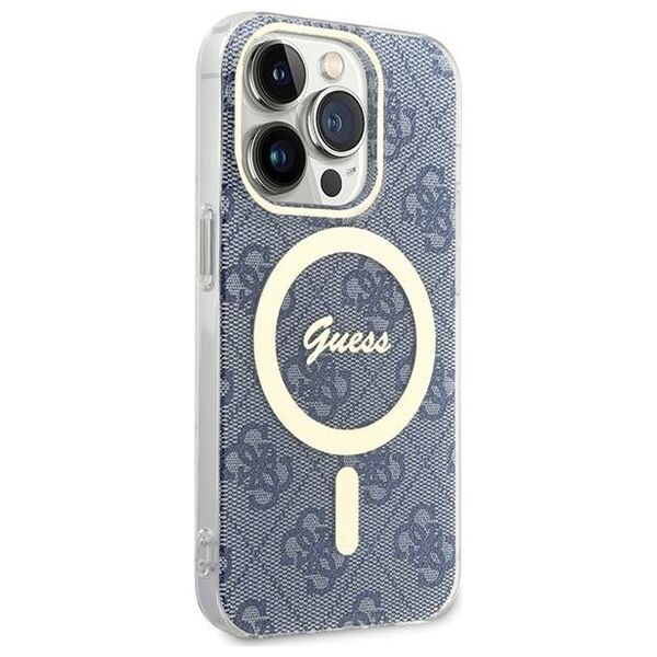 Original Case APPLE IPHONE 15 PRO Guess Hardcase IML 4G MagSafe (GUHMP15LH4STB) blue 3666339194642