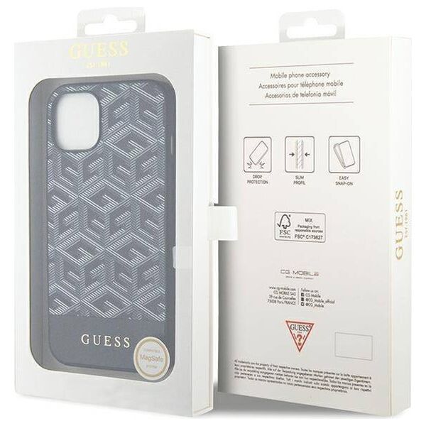 Original Case IPHONE 13 / 14 / 15 Guess Hardcase IML 4G MagSafe (GUHMP15SHGCFSEK) black 3666339194703