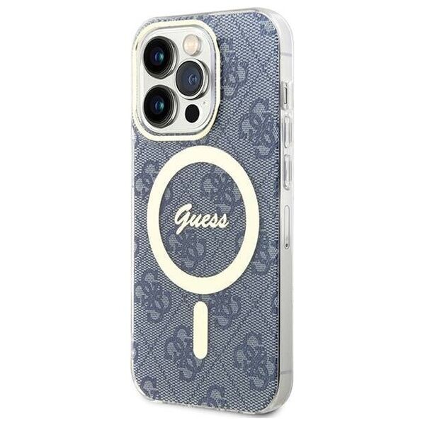 Original Case APPLE IPHONE 15 PRO MAX Guess Hardcase IML 4G MagSafe (GUHMP15XH4STB) blue 3666339194659
