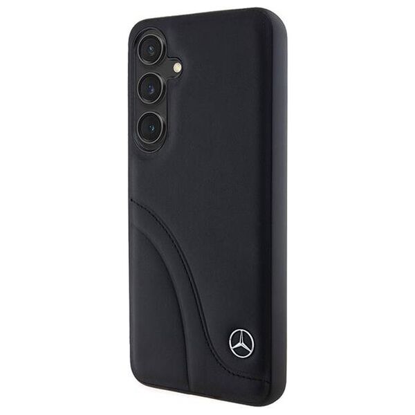 Original Case SAMSUNG GALAXY S24 Mercedes Hardcase Leather Curved Stitches (MEHCS24S23RBCSK) black 3666339240974