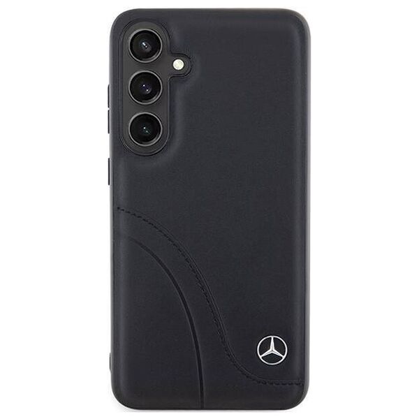 Original Case SAMSUNG GALAXY S24 Mercedes Hardcase Leather Curved Stitches (MEHCS24S23RBCSK) black 3666339240974