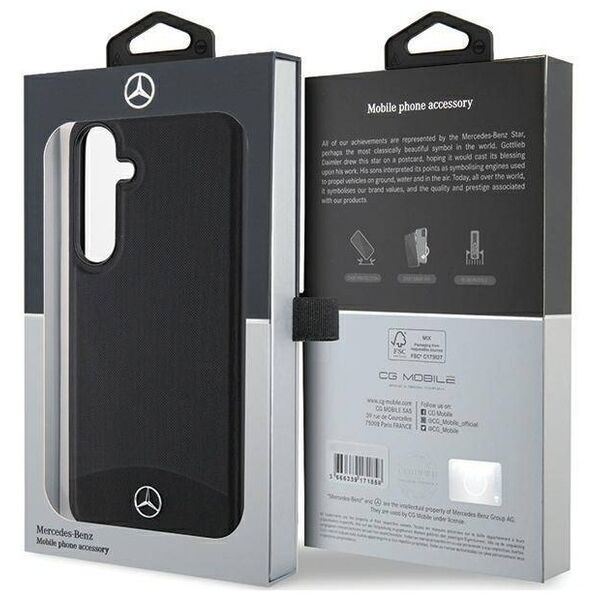 Original Case SAMSUNG GALAXY S24 Mercedes Hardcase Leather Textured & Plain MagSafe (MEHMS24S23RBARK) black 3666339241001