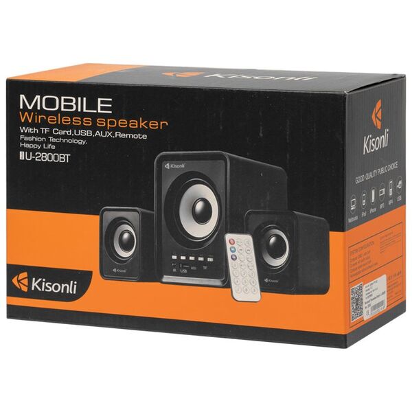 Ηχεία Kisonli U-2800BT, Bluetooth, 5W+2x3W, USB, Μαυρο - 22151 έως 12 άτοκες Δόσεις