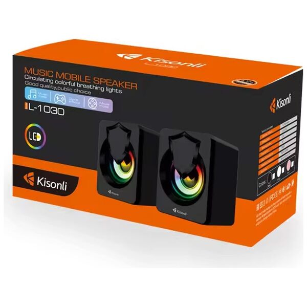 Ηχεία Kisonli L-1030, AUX, 2x2.5W, Λευκο - 22243 έως 12 άτοκες Δόσεις