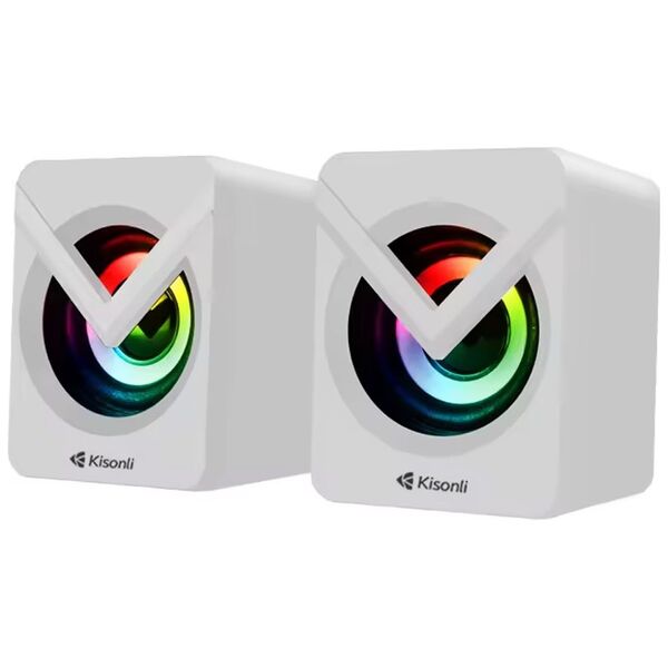 Ηχεία Kisonli L-1040, AUX, 2x2.5W, Λευκο - 22245 έως 12 άτοκες Δόσεις