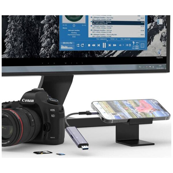 Card Reader SD + Micro SD Lightning + USB Tech-Protect UltraBoost grey 5906302307845