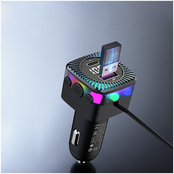 Μεταδότης FM Earldom ЕТ-M98, Bluetooth, USB, Type-C, 3.1A, With 3in1 cable, Μαυρο - 17768 έως 12 άτοκες Δόσεις