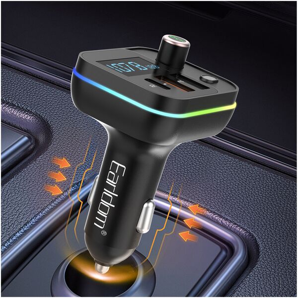 Μεταδότης FM Earldom ЕТ-M87, Bluetooth, USB, Type-C, PD, 3.1A, Μαυρο - 17770 έως 12 άτοκες Δόσεις
