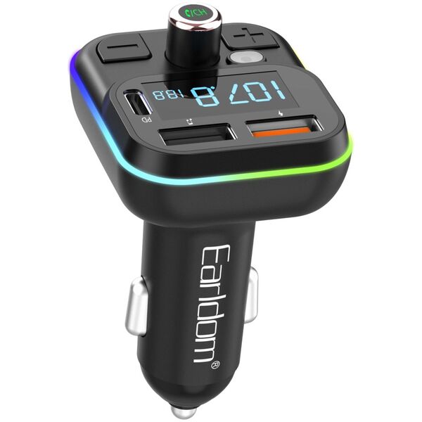 Μεταδότης FM Earldom ЕТ-M86, Bluetooth, USB, Type-C, PD, 3.1A, Μαυρο - 17771 έως 12 άτοκες Δόσεις