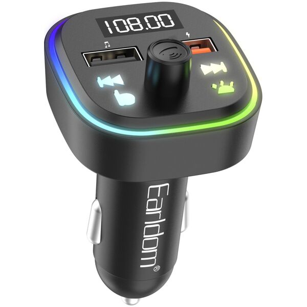 Μεταδότης FM Earldom ЕТ-M85, Bluetooth, USB, 3.1A, Μαυρο - 17772 έως 12 άτοκες Δόσεις
