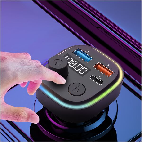 Μεταδότης FM Earldom ЕТ-M84, Bluetooth, USB, Type-C, PD, 3.1A, Μαυρο - 17773 έως 12 άτοκες Δόσεις