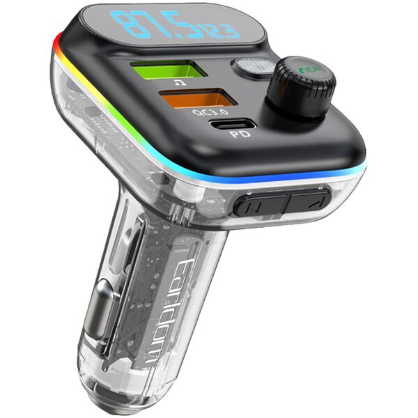 Μεταδότης FM Earldom ET-M80, Bluetooth, Micro SD, USB, Type-C, PD, QC, Μαυρο - 17774 έως 12 άτοκες Δόσεις