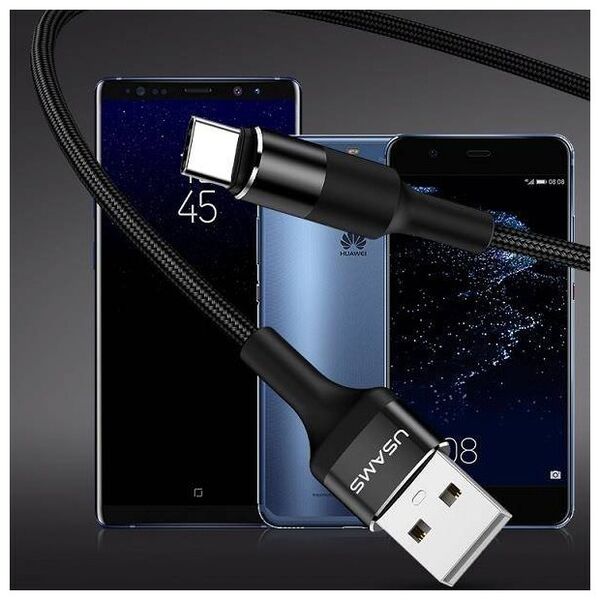 Cable 2A 1.2m USB - USB-C Usams U5 SJ221TC01 (US-SJ221) black 6958444956633
