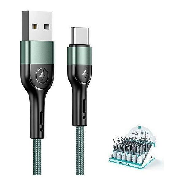 Cable 2A 1m USB - USB-C Usams U55 SJ449USBSG02 (US-SJ449) green 6958444945262