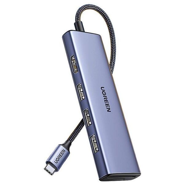 Adapter HUB UGREEN CM511 USB-C to HDMI, 3x USB-A 3.0, SD/TF 6941876212620