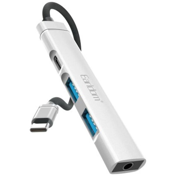 Hub Earldom HUB20, Type-C, 4 Ports, Gray - 12063 έως 12 άτοκες Δόσεις