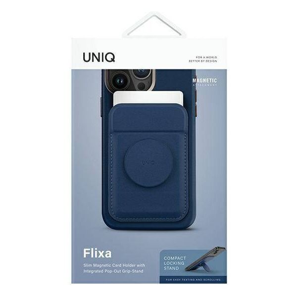 Magnetic Card MagSafe Wallet with Stand UNIQ Flixa navy blue 8886463687031
