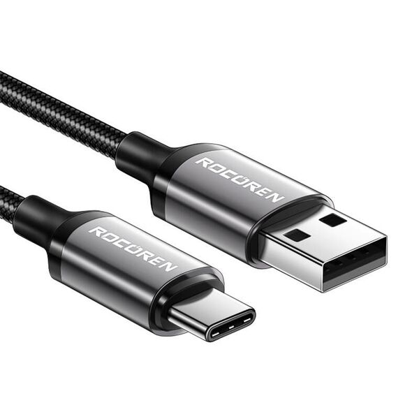 Rocoren Fast Charging cable Rocoren USB-A to USB-C Retro Series 1m 3A (grey) 061784  RCPBAT-RT0G έως και 12 άτοκες δόσεις 6975266730272