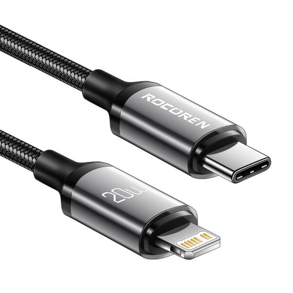 Rocoren Fast Charging cable Rocoren USB-C to Lightning Retro Series 1m (grey) 061796  RCPBCL-RT0G έως και 12 άτοκες δόσεις 6975266730548