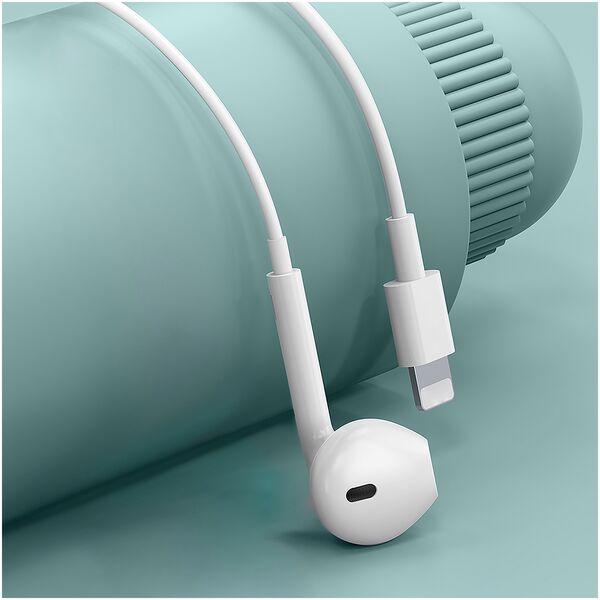 Earphone  Earldom ET-E72L, Lightning, Microphone, White - 20747 έως 12 άτοκες Δόσεις