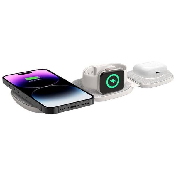 Wireless Charger Magnetic MagSafe 15W 3in1 iPhone + Apple Watch + AirPods Tech-Protect QI15W-A32 grey 5906302308255