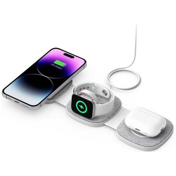 Wireless Charger Magnetic MagSafe 15W 3in1 iPhone + Apple Watch + AirPods Tech-Protect QI15W-A32 grey 5906302308255