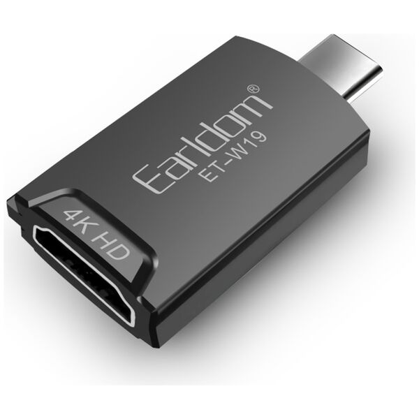 Adapter Earldom ET-W19 HDMI - Type-C, HD 4K, Gray - 40376 έως 12 άτοκες Δόσεις