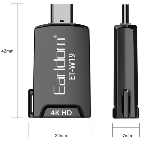 Adapter Earldom ET-W19 HDMI - Type-C, HD 4K, Gray - 40376 έως 12 άτοκες Δόσεις