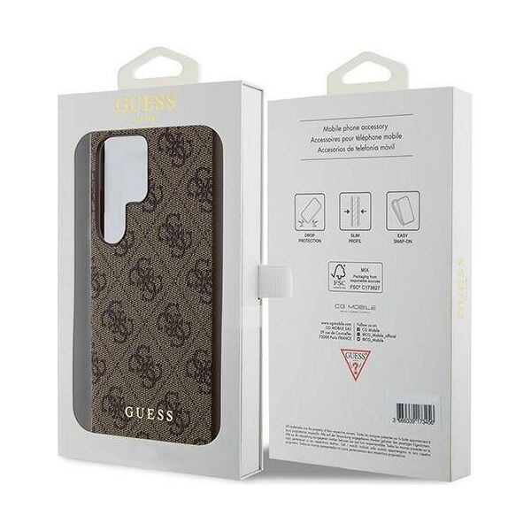 Original Case SAMSUNG GALAXY S24 ULTRA Guess Hard Case 4G Metal Gold Logo (GUHCS24LG4GFBR) brown 3666339259136