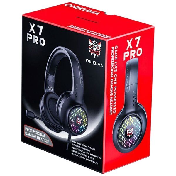 Ακουστικά Onikuma X7 Pro, Για PC, Μικρόφωνο, 3.5mm, USB, Μαύρο - 20774 έως 12 άτοκες Δόσεις