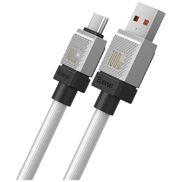 Data cable Baseus CoolPlay, Type-C, 100W, 1.0m, White - 40446 έως 12 άτοκες Δόσεις