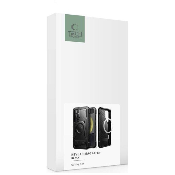 Case SAMSUNG GALAXY S24 Tech-Protect Kevlar MagSafe+ black 5906203690831