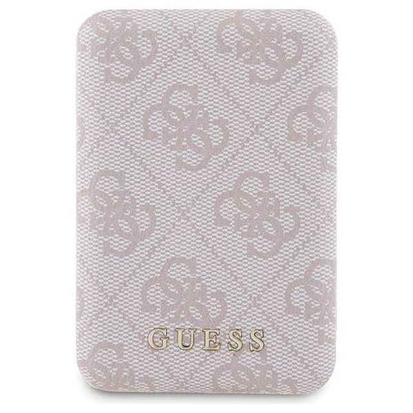 Original Case IPHONE 14 PRO Guess Hardcase + Powerbank MagSafe 4G Metal Logo 5000mAh (GUBPM5P14L4GEMGP) pink 3666339215002