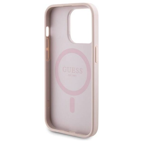 Original Case APPLE IPHONE 15 PRO Guess Hardcase + Powerbank MagSafe 4G Metal Logo 5000mAh (GUBPM5P15L4GEMGP) pink 3666339215040