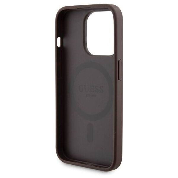 Original Case APPLE IPHONE 15 PRO MAX Guess Hardcase + Powerbank MagSafe 4G Metal Logo 5000mAh (GUBPM5P15X4GEMGW) brown 3666339214777