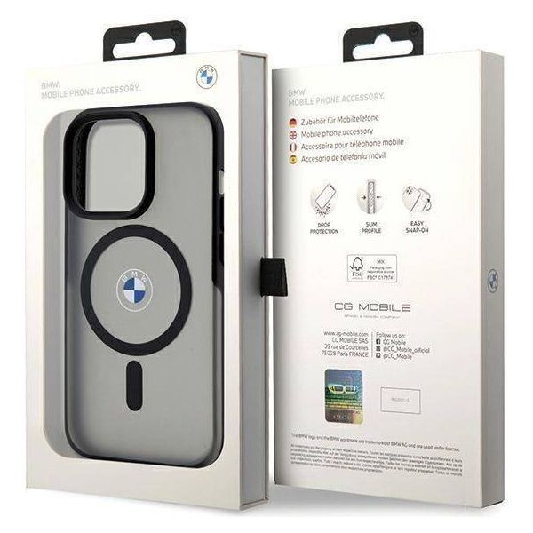 Original Case APPLE IPHONE 15 PRO BMW Hardcase IML Signature MagSafe (BMHMP15LDSLK) black 3666339144463
