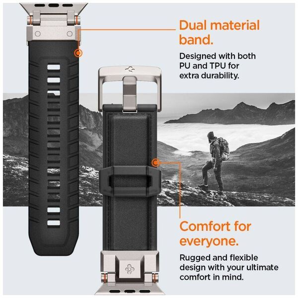 Case APPLE WATCH 4 / 5 / 6 / 7 / 8 / 9 / SE / ULTRA 1/2 (44 / 45 / 49 MM) Spigen Durapro Armor PU black 8809971225212