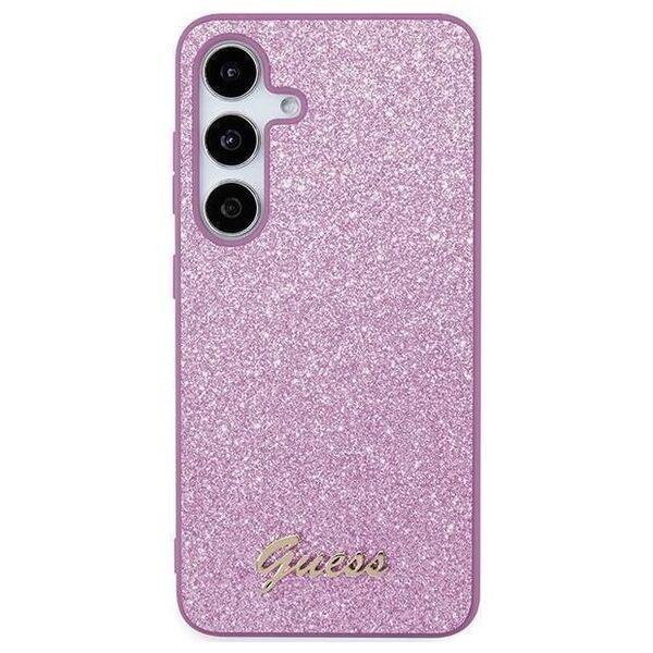 Original Case SAMSUNG GALAXY S24+ Guess Hardcase Glitter Script (GGUHCS24MHGGSHU) purple 3666339241346