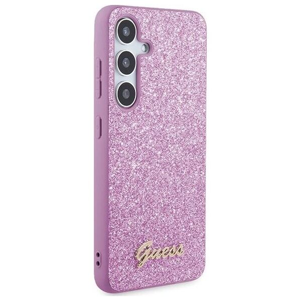 Original Case SAMSUNG GALAXY S24+ Guess Hardcase Glitter Script (GGUHCS24MHGGSHU) purple 3666339241346