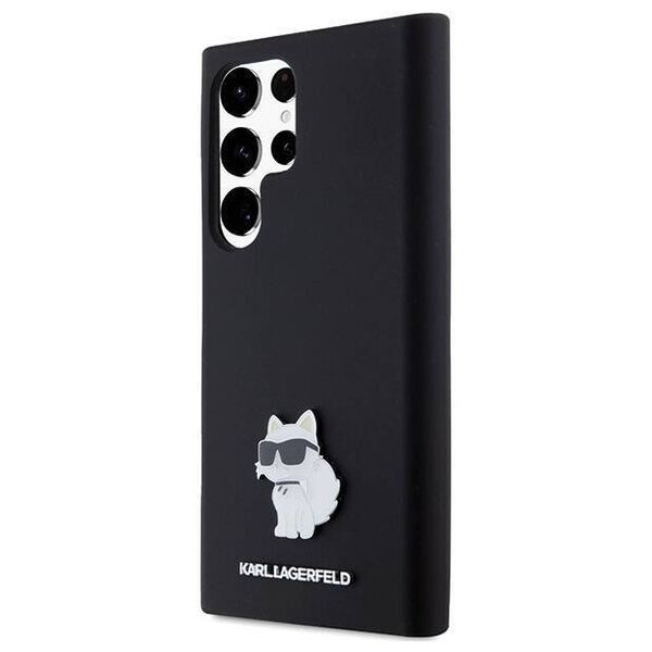 Original Case SAMSUNG GALAXY S24 ULTRA Karl Lagerfeld Silicone Choupette Metal Pin (KLHCS24LSMHCNPK) black 3666339259198