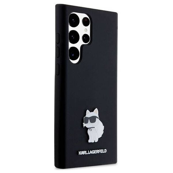 Original Case SAMSUNG GALAXY S24 ULTRA Karl Lagerfeld Silicone Choupette Metal Pin (KLHCS24LSMHCNPK) black 3666339259198